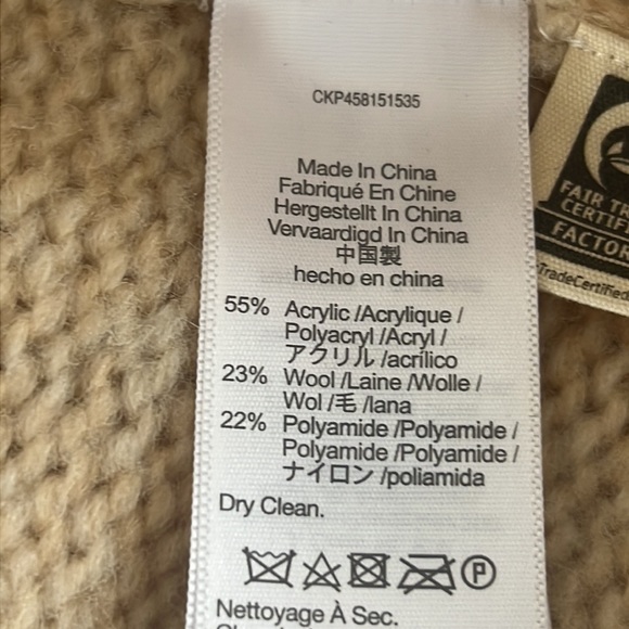 Madewell Somerveil fair isle wool blend turtleneck sweater SZ XXS oversized fit - Picture 10 of 13